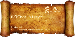 Rábai Viktor névjegykártya